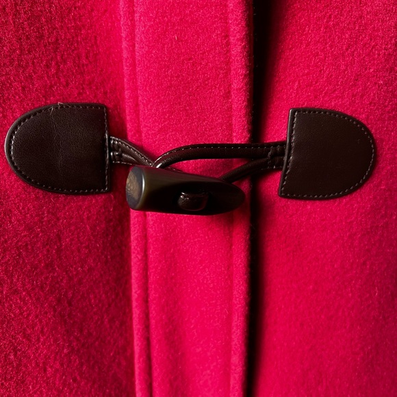 LL BEAN Classic Lambswool Duffel Coat Hooded  Toggle  Thinsulate Italy Long 16 - Picture 2 of 10